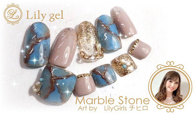 【チヒロ先生】Lilygelで作る Marble Stone Nail☆